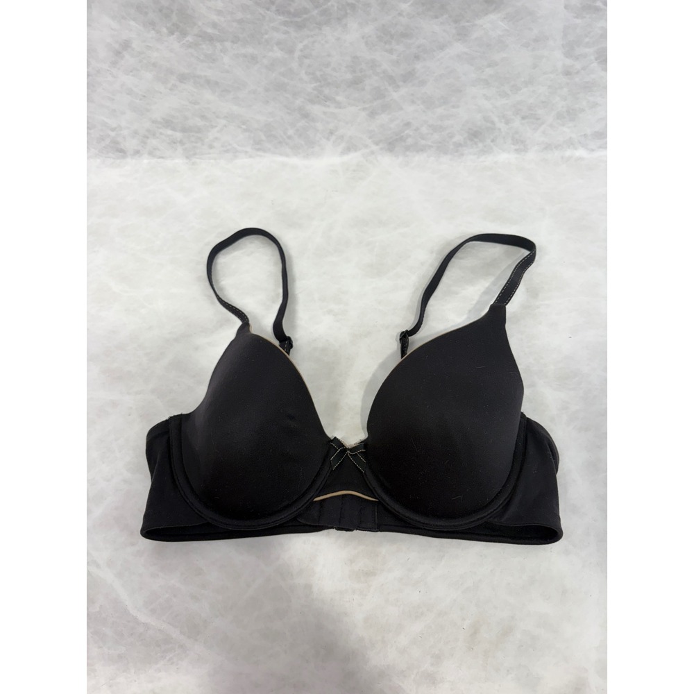 Maidenform Black Underwire Molded Cup‎ Bra with Tan Trim 34B